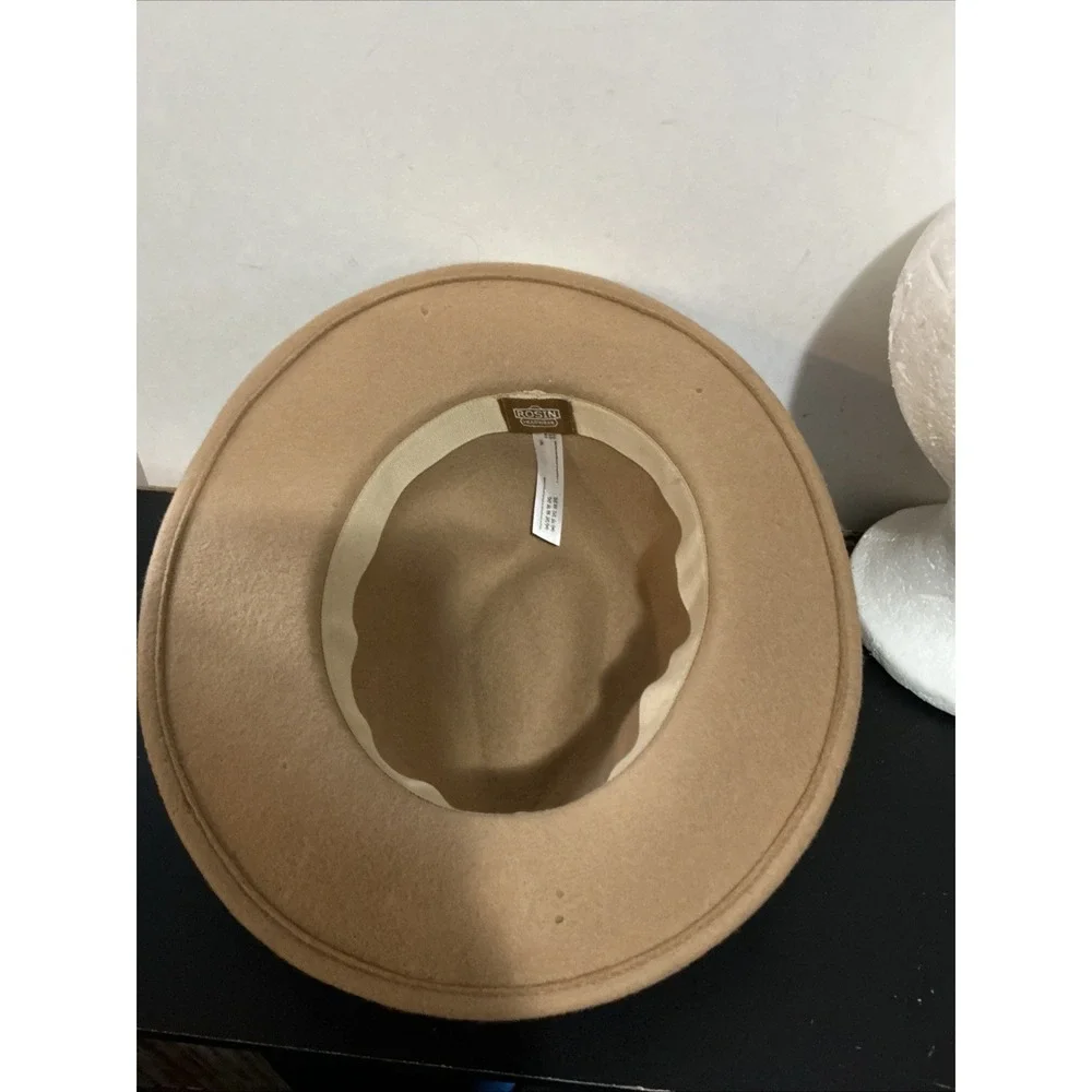 Rosin Headwear Tan Fedora Hat L/XL Boho DAMAGED